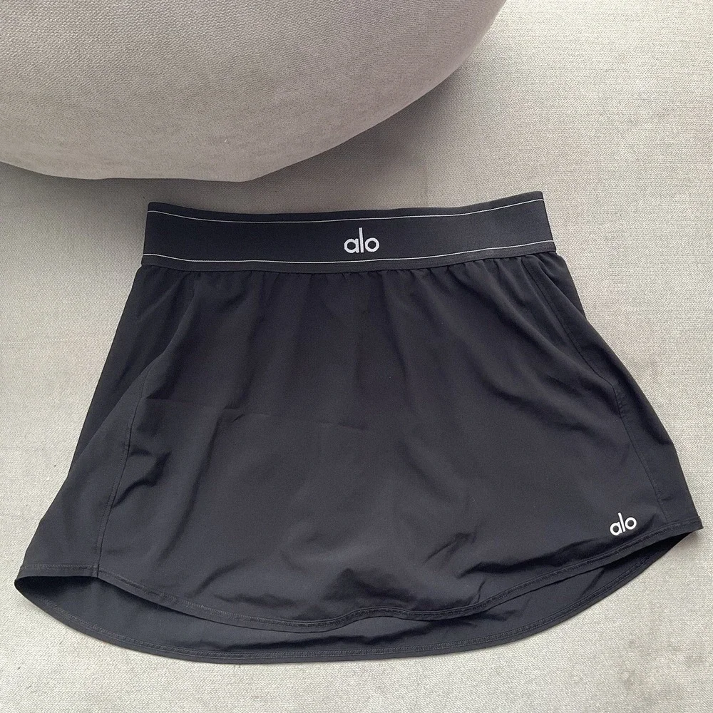 Alo Yoga Match Point Tennis Skirt Black Small